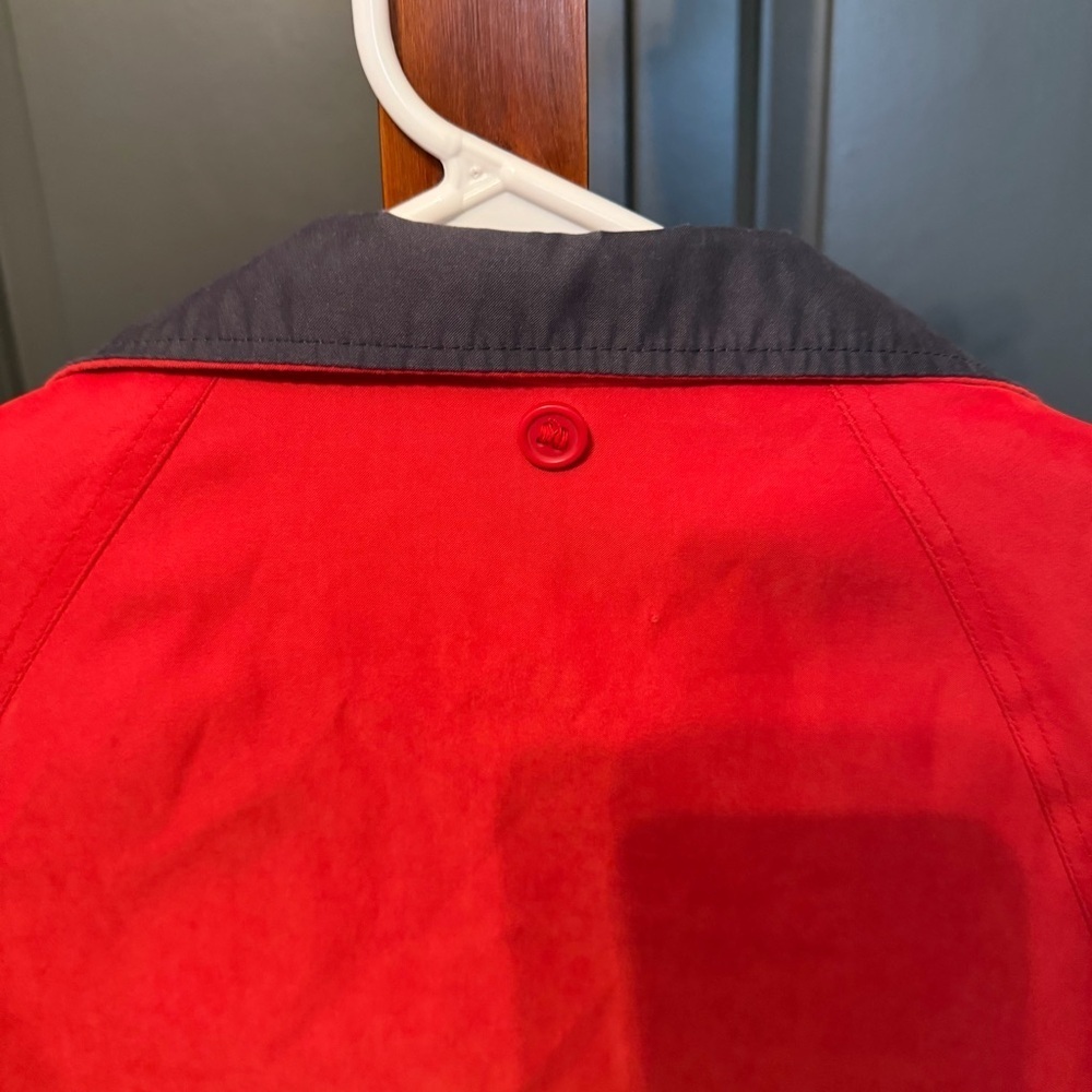 Liz Claiborne Red Hooded Utility Anorak Coat Size M - Picture 6 of 13